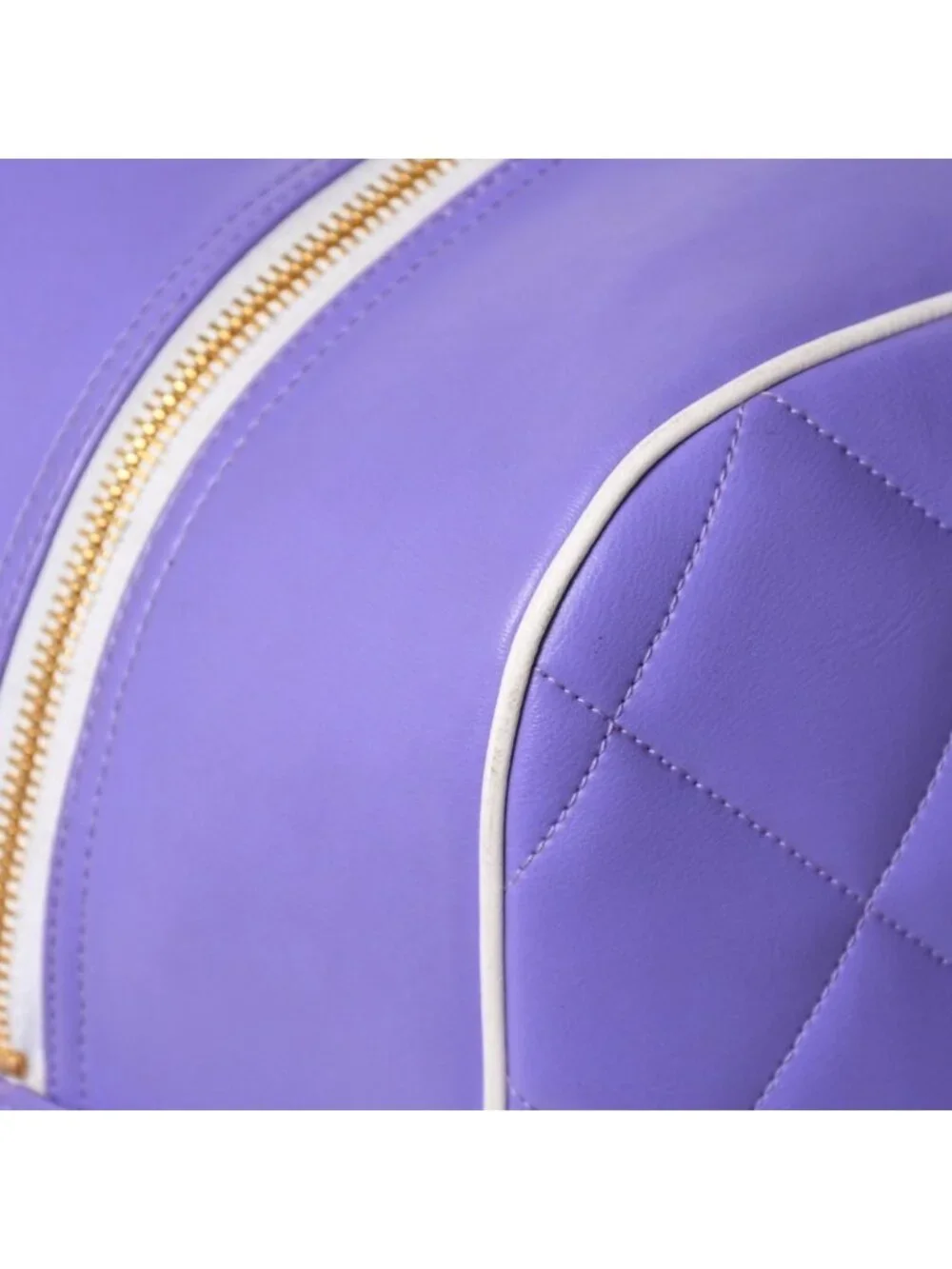 Chanel Boston Bag Sports Line Quilted Purple Gold